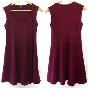Forever 21 Burgundy Red Fit Flare Stretch Dress M